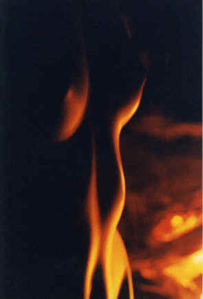  Elongating before a bonfire at Mad River Beach, Arcata, California, 1999 copyright Pam Mendelsohn