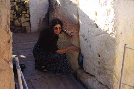 Leaving Bridgit at Tarxien, Malta, 1999, copyright Peter Palmquist